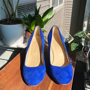 J. Crew Blue Martina Suede Wedges